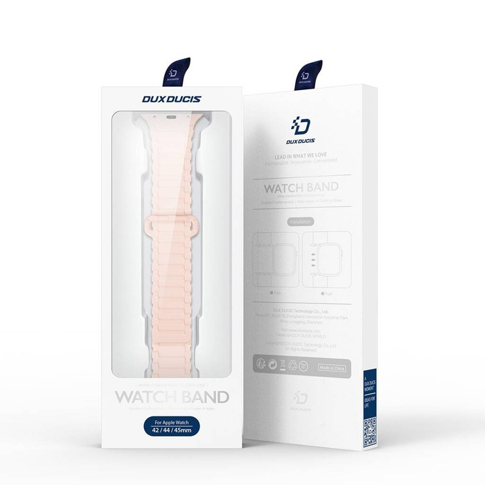 Correa Dux Ducis (versión Armor) Correa para Apple Watch Ultra, SE, 8, 7, 6, 5, 4, 3, 2, 1 (49, 45, 44, 42 mm) Pulsera de banda magnética de silicona rosa púrpura