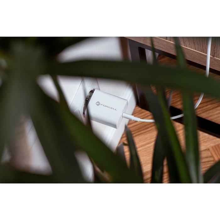 Ładowarka sieciowa do telefonu Forcell F-Energy USB C QC4.0 PD 3A 25W + kabel USB C do USB C TFK-TC-25WPD biała