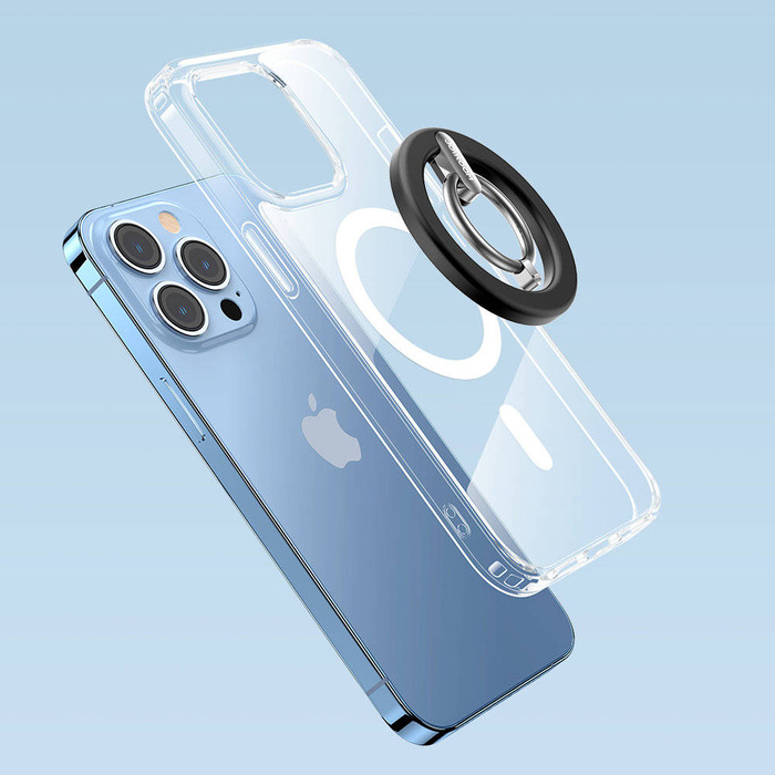 Joyroom kit multifunkční magnetický držák do auta s kroužkovým držákem telefonu černý (JR-ZS294)