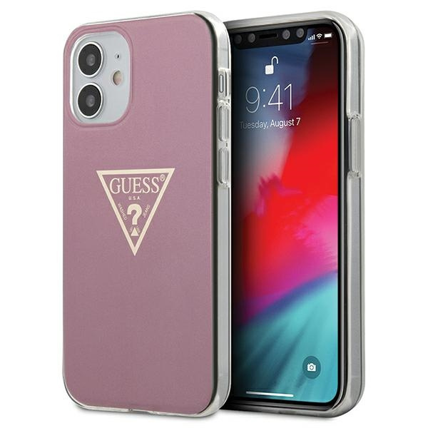 Cover GUESS Apple iPhone 12 Mini Metallic Collection GUHCP12SPCUMPTPI Pink Hardcase