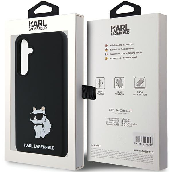 Etui Karl Lagerfeld KLHCSA35SMHCNPK A35 A356 czarny/black hardcase Silicone Choupette Metal Pin