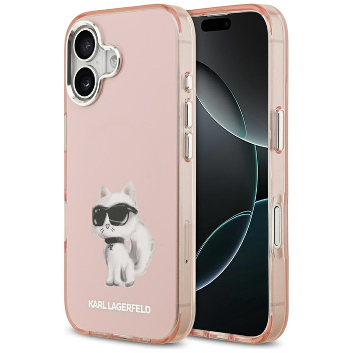 Etui Karl Lagerfeld IML Aquarelle        Choupette & Logo MagSafe do iPhone 17 różowy