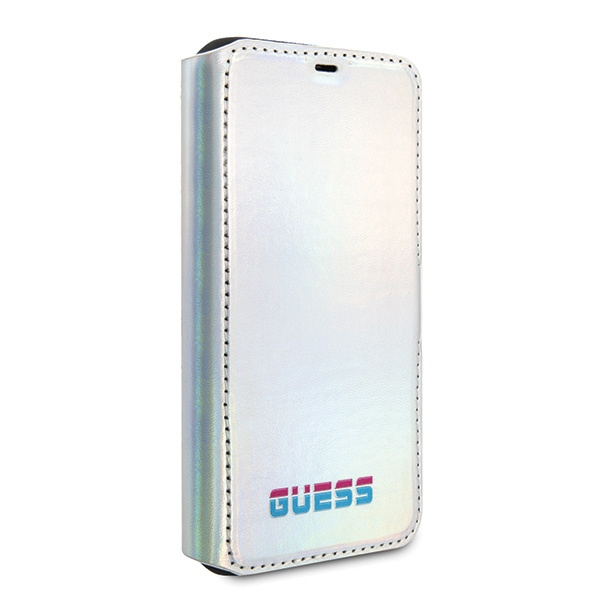 Pouzdro GUESS Apple iPhone 11 Pro Max Book Iridescent Silver Case
