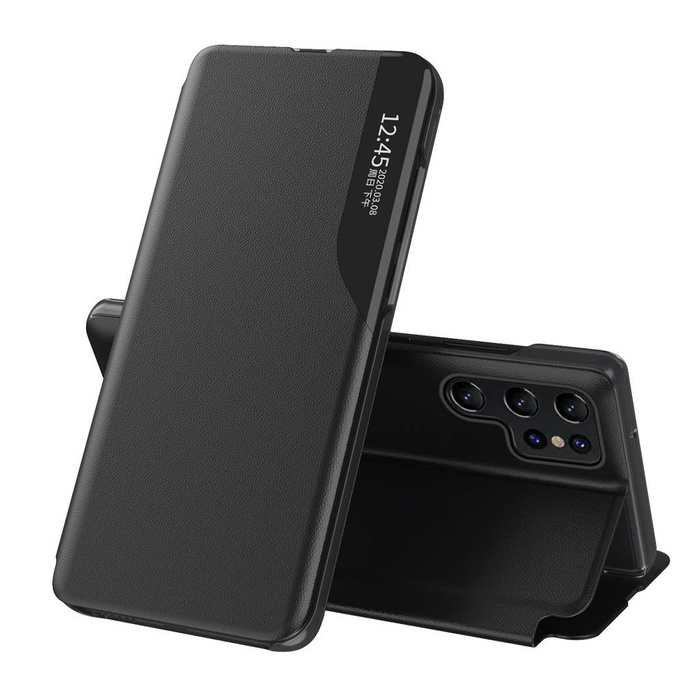 Funda Eco Leather View Case para Samsung Galaxy S23 Ultra con soporte abatible negra