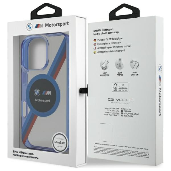Funda BMW iPhone 16 Pro Max 6.9" clear/transparent hardcase Motosport IML Circle MagSafe