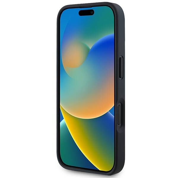 Case BMW iPhone 16 6.1" grey/grey hardcase M Perforated Tricolor Line MagSafe