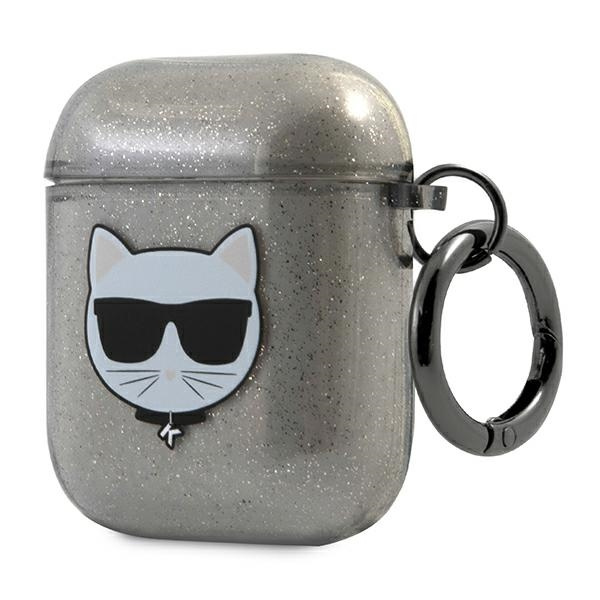 Case KARL LAGERFELD Apple AirPods Glitter Choupette Black Case