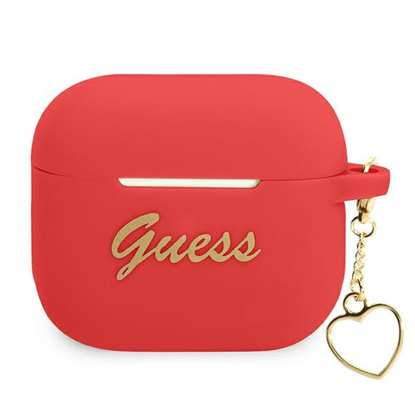 Case GUESS Apple AirPods 3 Cover Silicone Charm Heart Collection Red Case