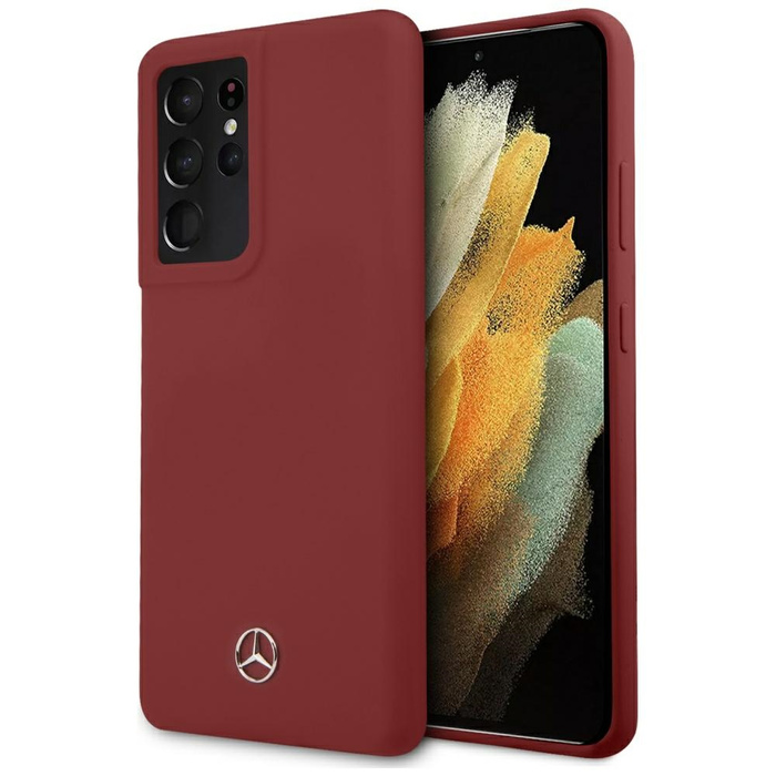 Coque MERCEDES Samsung Galaxy S21 Ultra Silicone Line MEHCS21LSILRE Red Hardcase