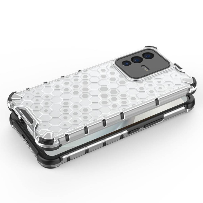 Funda blindada Honeycomb con marco de gel para Vivo V23 5G transparente