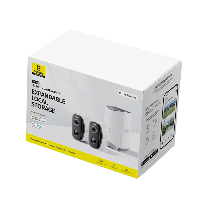 Baseus Security N1 2K Outdoor Monitoring Kit (2 Cameras) – White