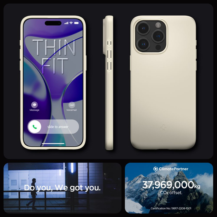 Puzdro Spigen Thin Fit iPhone 15 Pro Mute Beige
