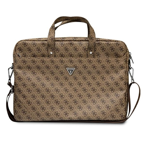 Guess Bag GUCB15P4TW 16" brown/ brown Saffiano 4G Hot Stamp Triangle Logo