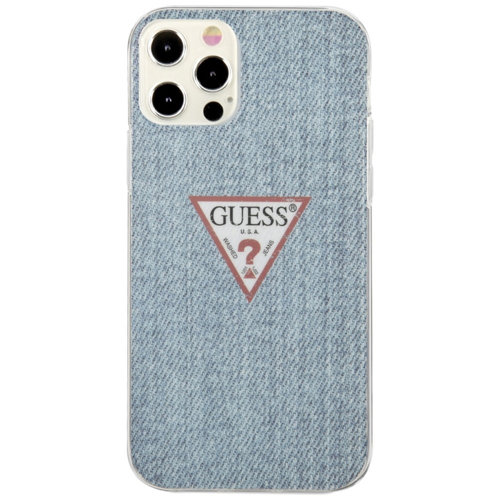 Hülle GUESS Apple iPhone 12 12 Pro Jeans Kollektion GUHCP12MPCUJULLB Blau Hardcase