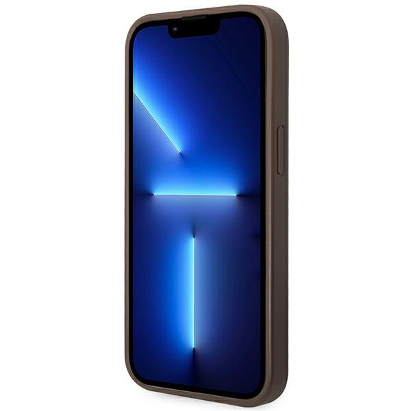 Hülle GUESS Apple iPhone 14 Plus 4G Metall Gold Logo Braun Hartcase