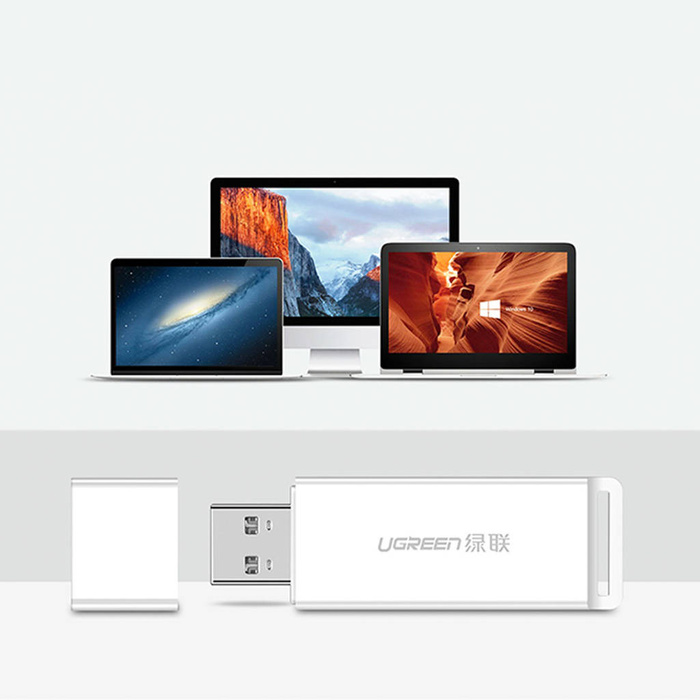 Lettore di schede TF/SD portatile Ugreen per USB 3.0 bianco (CM104)