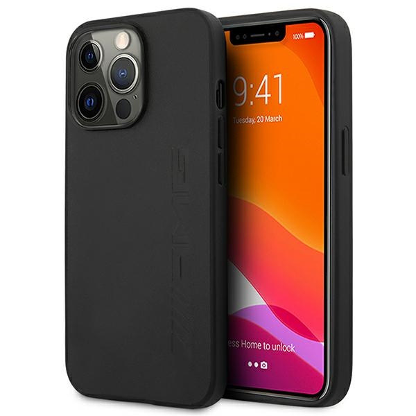 AMG AMHCP14LDOLBK iPhone 14 Pro 6.1" schwarz/schwarz hartcase Leder Hot Stamped