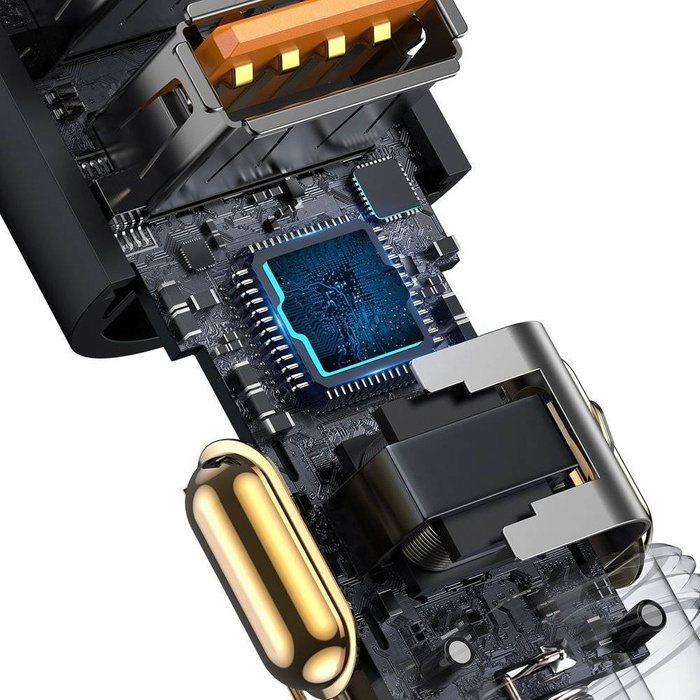 Baseus Share Together 2x USB  / prise allume-cigare chargeur de voiture 120W Charge rapide Power Delivery gris (CCBT-D0G)