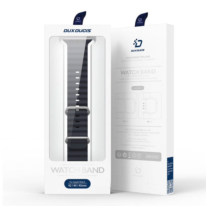 Dux Ducis Correa Watch Correa 8 / 7 / 6 / 5 / 4 / 3 / 2 / SE (41 / 40 / 38mm) Pulsera Banda de Silicona Gris (Versión OceanWave)