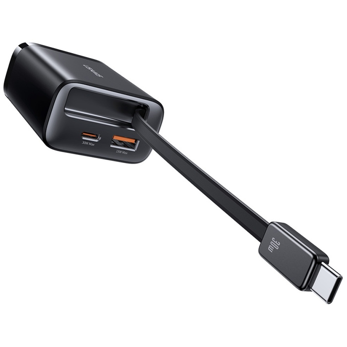 Ładowarka sieciowa USAMS Xiang Series    CC296 30W 1xUSB-C 1xUSB-A + kabel USB-C czarny