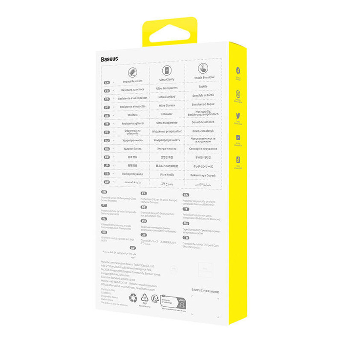 Tempered Glass screen protector  Baseus OS Diamond Series HD for Iphone 13/13 Pro/14(Clear)