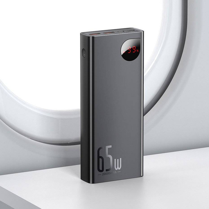 Baseus Adaman Powerbank 2x USB / 1x USB Typ C / 1x Micro USB 20000mAh 65W Quick Charge 4.0 Power Delivery Blau (PPIMDA-D03)