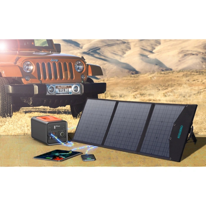 Ladergerät Choetech SC008 solar faltbar 120W DC / USB-C / 2x USB-A - schwarz