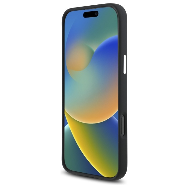 Etui Mercedes iPhone 16 Pro 6.3" czarny/black hardcase Silicone Tonal Logo Wood Pattern MagSafe