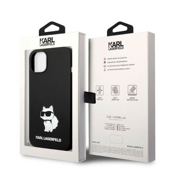Pouzdro Karl Lagerfeld iPhone 14 Plus 6,7" hardcase black/black Silicone Choupette