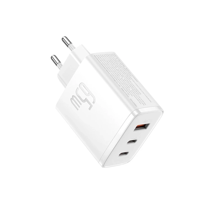 Ładowarka sieciowa Baseus OS-Cube Pro 2xUSB-C + USB, 65W (biała)