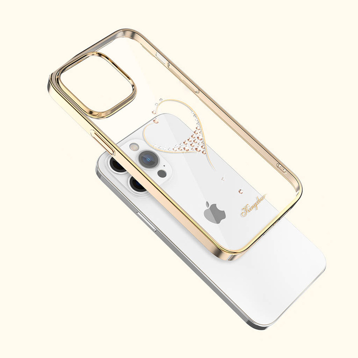 Custodia Kingxbar Wish Series per iPhone 14 Plus decorata con cristalli dorati