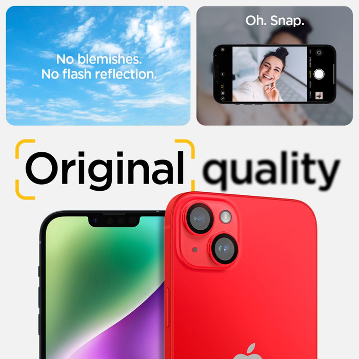CAMERA PROTECTOR Spigen OPTIK.TR "EZ FIT" CAMERA PROTECTOR 2-PACK IPhone 14 / 14 PLUS RED