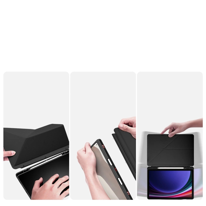 Dux Ducis Magi Hülle mit Stifthalter für Samsung Galaxy Tab S10 FE/S9/S9 FE - Schwarz