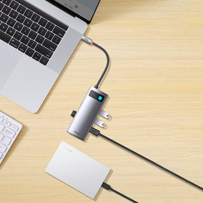 Baseus Metal Gleam Series Station d&#39;accueil HUB 4 en 1 USB Type C - 4 x USB 3.2 Gen. 1 (WKWG070013)