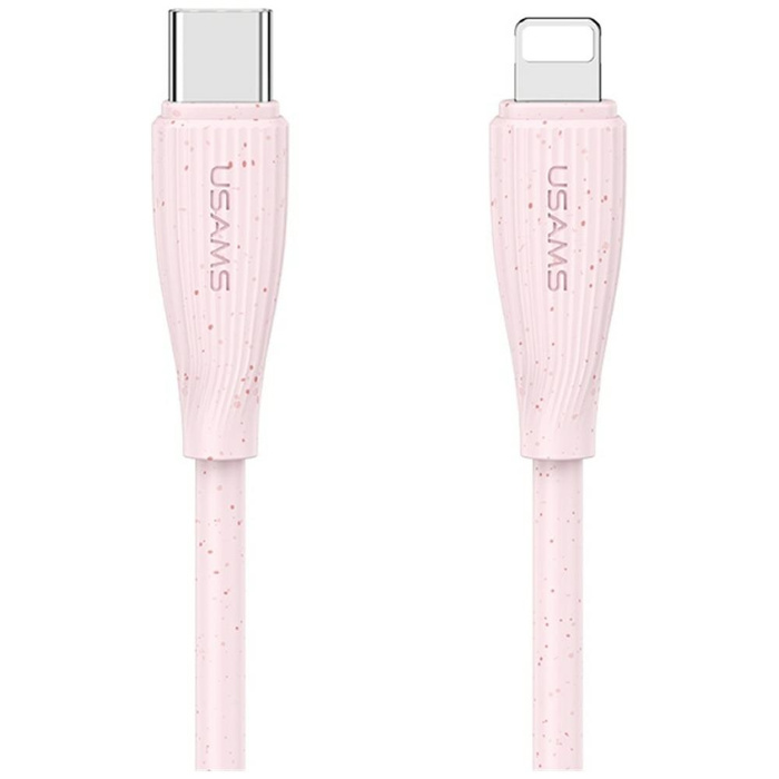 Kabel USAMS Green Series SJ717 30W USB-C do Lightning 1m różowy