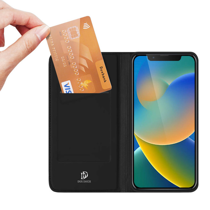 Dux Ducis Skin Pro Holster Flip Cover para iPhone 14 negro