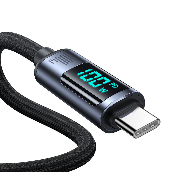 USB C - USB C cable 100W 1.2m with LED display Joyroom S-CC100A16 - black