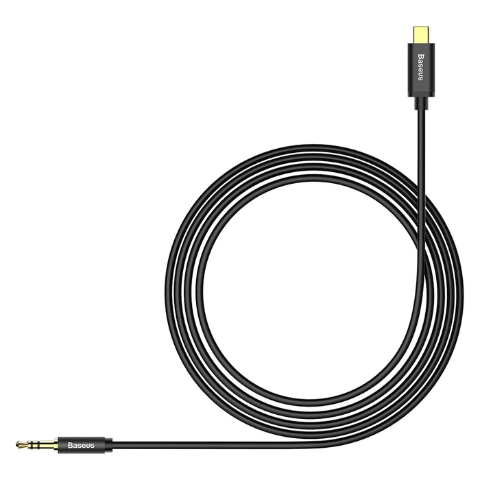 Baseus Stereo Audio AUX Kabel 3,5 mm Miniklinke - USB Typ C für Smartphone 120cm schwarz (CAM01-01)