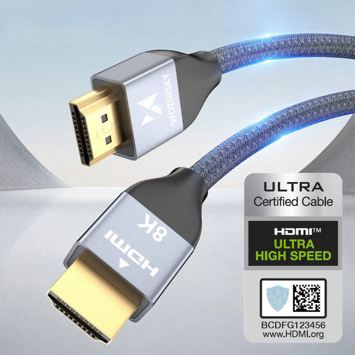 Wozinsky cable HDMI 2.1 8K 60 Hz 48 Gbps / 4K 120 Hz / 2K 144 Hz 2m silver (WHDMI-20)