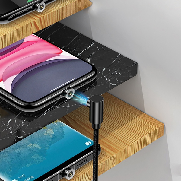 Kabel Úhlové magnetické USAMS Apple Lightning 1m černá