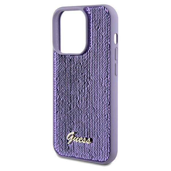 Etui Guess GUHCP14LPSFDGSU iPhone 14 Pro 6.1" fioletowy/purple hardcase Sequin Script Metal Case