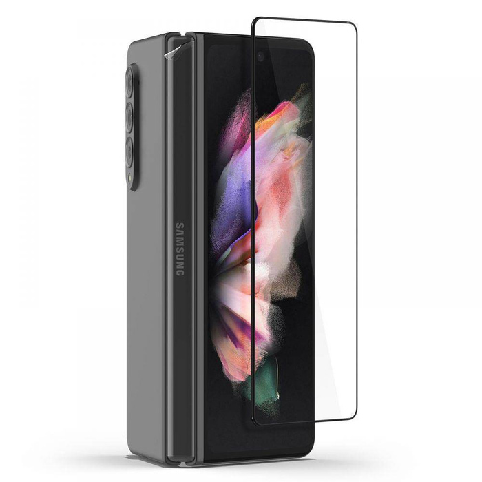 Verre trempé SPIGEN Samsung Galaxy Z Fold 3 Glass FC &amp; Hinge Film Black Glass