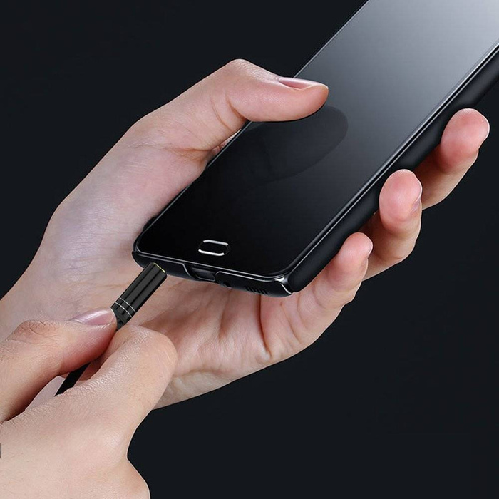 Dudao long stretchable cable AUX mini jack 3.5mm spring 150cm white (L12 white)