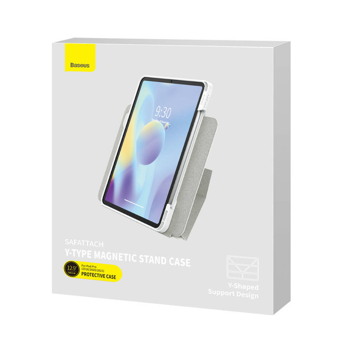 Baseus Safattach pouzdro typu Y pro iPad Pro 12,9" 2018/2020/2021 kryt se stojánkem bílý (ARCX010102)