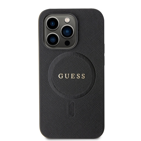 Hülle Guess GUHMP15LPSAHMCK iPhone 15 Pro 6.1" schwarz/schwarz hartcase Saffiano MagSafe Case