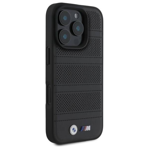 Funda BMW iPhone 16 Pro Max 6.9" negro/negro durocase M Perforated And Stitched Line MagSafe