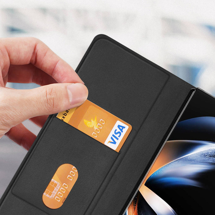 Dux Ducis Bril Leder Flip Wallet Case für Samsung Galaxy Z Fold5 5G – Schwarz