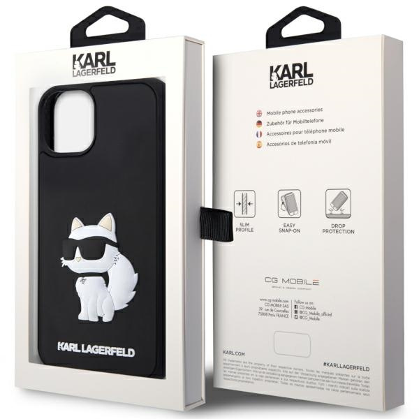 Case Karl Lagerfeld KLHCP14M3DRKHNK iPhone 14 Plus 6.7" black/black hardcase Rubber Choupette 3D Case