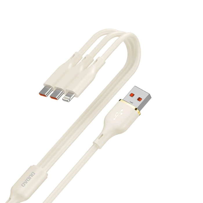 Dudao L7SE 3in1 cable USB-C - USB-C / Lightning / micro USB 66W 1.2m - beige