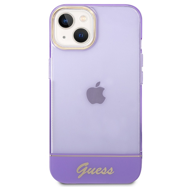 Hülle GUESS Apple iPhone 14 Plus Transluzent Lila Hartcase